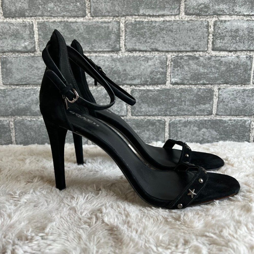 Coach Melrose Black Suede Heels Size 10 B - Picture 4 of 12